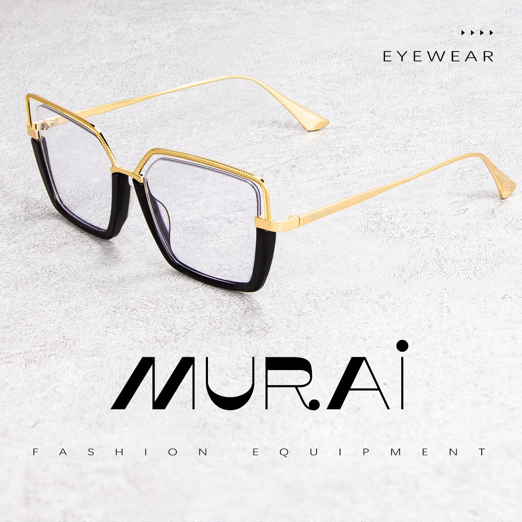 MURAI Japanese Brand Latest Women's Sunglasses Women's Aviation HD Polarized Anti-Glare Sunglasses MR7604 - 2 Black - Brown lenses