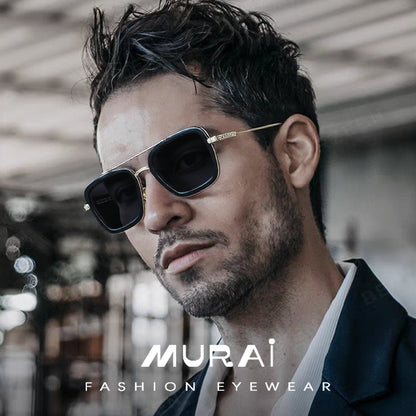 MURAI Merek Jepang Kacamata Hitam Polarized Anti Silau Fashion Pria Wanita UnisexUnisex Pria anti radiasi high quality material Square Fram Sunglasses Kacamata Hitam Pria Terbaru – Fashion Mewah 3501 - 1 Black
