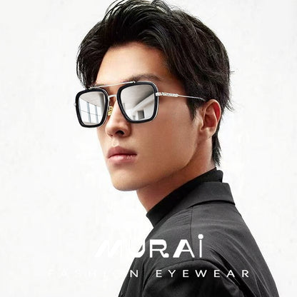 MURAI Merek Jepang Kacamata Hitam Polarized Anti Silau Fashion Pria Wanita UnisexUnisex Pria anti radiasi high quality material Square Fram Sunglasses Kacamata Hitam Pria Terbaru – Fashion Mewah 3501 - 3 Silver