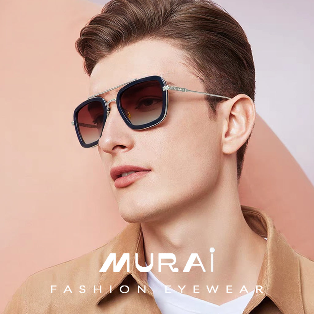 MURAI Merek Jepang Kacamata Hitam Polarized Anti Silau Fashion Pria Wanita UnisexUnisex Pria anti radiasi high quality material Square Fram Sunglasses Kacamata Hitam Pria Terbaru – Fashion Mewah 3501 - 2 Brown