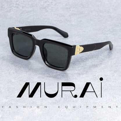 MURAI Merek Jepang Kacamata Hitam Rectangular Polarized SQUARE FRAME Sunglasses Unisex Retro Pilot Shades Driving Protection 3490 - 2
