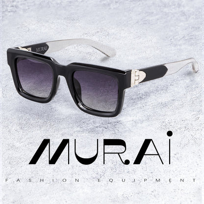 MURAI Merek Jepang Kacamata Hitam Rectangular Polarized SQUARE FRAME Sunglasses Unisex Retro Pilot Shades Driving Protection 3490 - 2