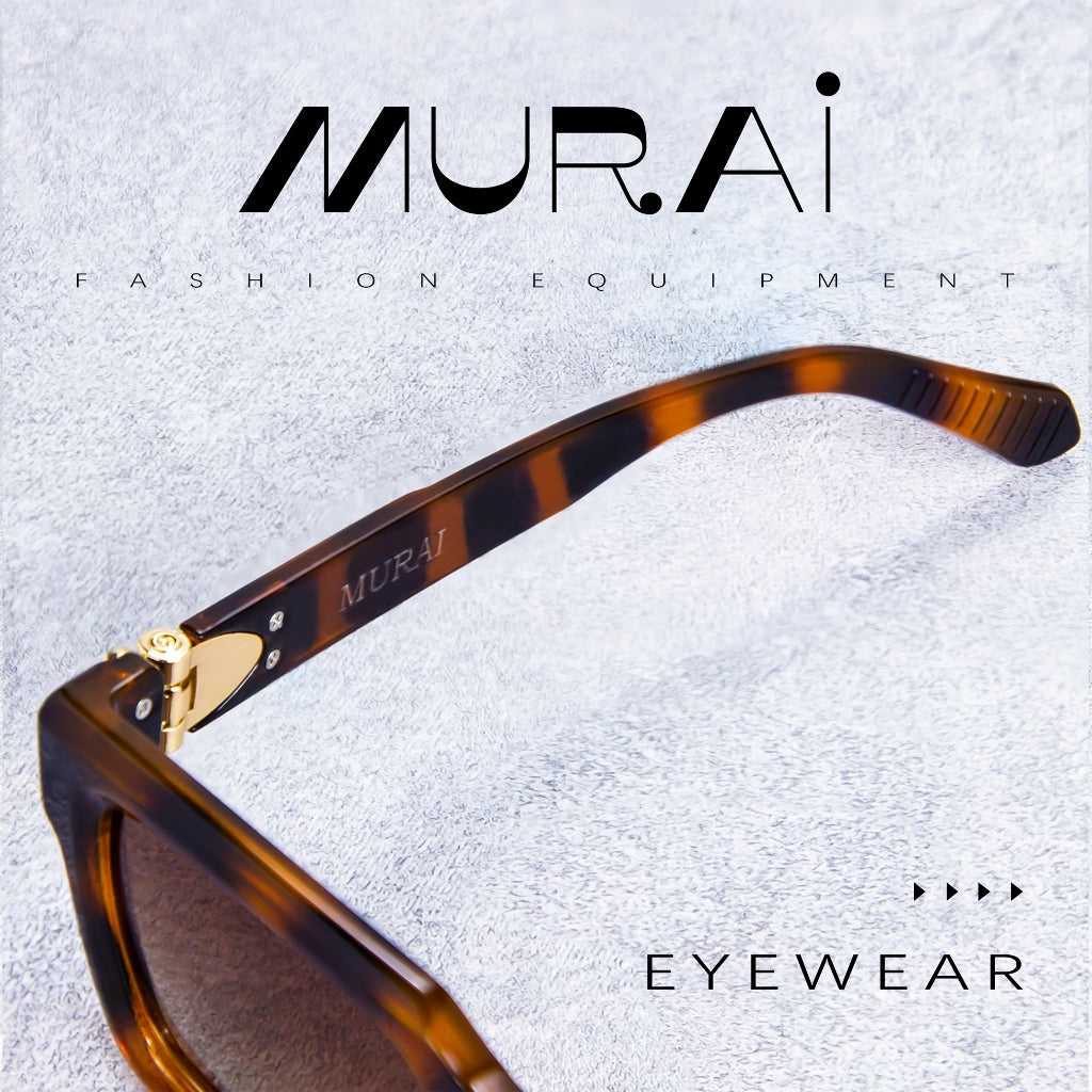 MURAI Merek Jepang Kacamata Hitam Rectangular Polarized SQUARE FRAME Sunglasses Unisex Retro Pilot Shades Driving Protection 3490 - 4