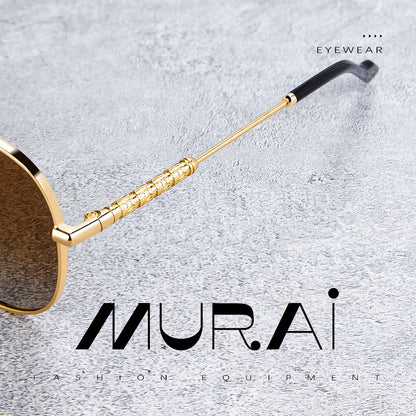 MURAI Merek Jepang Kacamata Hitam Pria Wanita Aviation HD Polarized Anti Silau Cahaya Matahari Aviators Kacamata Hitam Pria Wanita Terbaru – Fashion Mewah MR7602 - 3 Brown