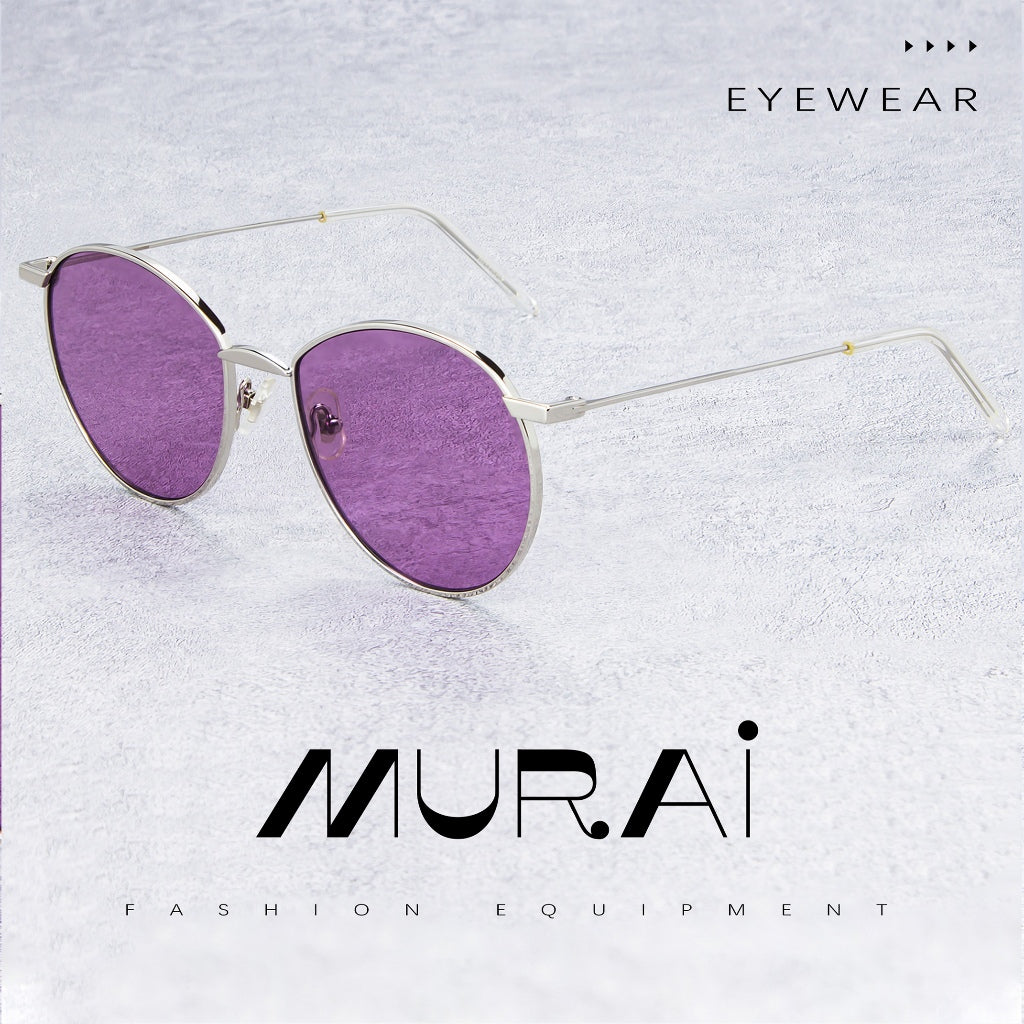 MURAI Merek Jepang Kacamata Hitam Unisex Wanita anti radiasi high quality material Wanita Aviation HD Polarized Anti Silau Cahaya Matahari Wanita Terbaru Kacamata Ringan Nyaman Seharian MR7609 - 3 Blue