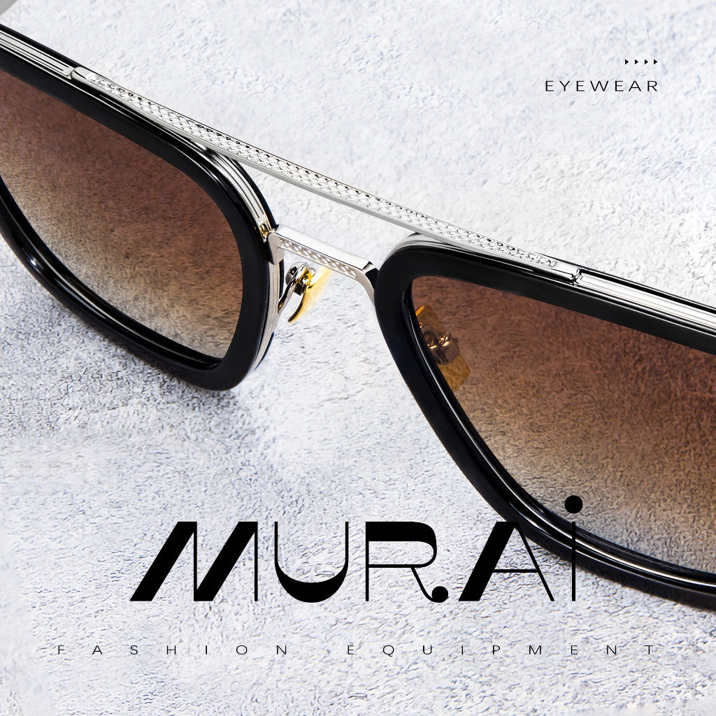 MURAI Merek Jepang Kacamata Hitam Polarized Anti Silau Fashion Pria Wanita UnisexUnisex Pria anti radiasi high quality material Square Fram Sunglasses Kacamata Hitam Pria Terbaru – Fashion Mewah 3501 - 2 Brown