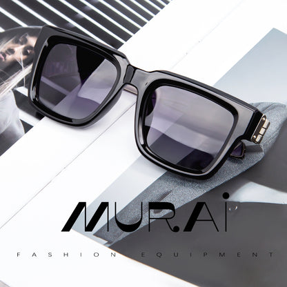 MURAI Merek Jepang Kacamata Hitam Rectangular Polarized SQUARE FRAME Sunglasses Unisex Retro Pilot Shades Driving Protection 3490 - 2