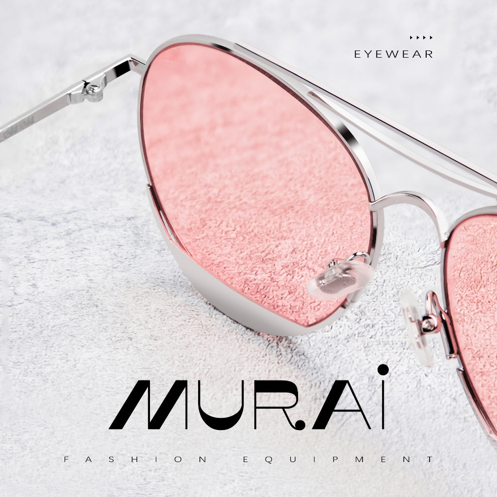 MURAI Merek Jepang Kacamata Hitam Anti Silau Sunglasses Pria Wanita Terbaru – Fashion Mewah Anti Silau Fashion Pria Wanita Unisex kacamata yang pakai di malam RM7606 - 2 Pink