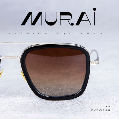MURAI Merek Jepang Kacamata Hitam Polarized Anti Silau Fashion Pria Wanita UnisexUnisex Pria anti radiasi high quality material Square Fram Sunglasses Kacamata Hitam Pria Terbaru – Fashion Mewah 3501 - 2 Brown