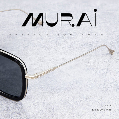 MURAI Merek Jepang Kacamata Hitam Polarized Anti Silau Fashion Pria Wanita UnisexUnisex Pria anti radiasi high quality material Square Fram Sunglasses Kacamata Hitam Pria Terbaru – Fashion Mewah 3501 - 1 Black