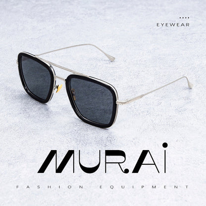 MURAI Merek Jepang Kacamata Hitam Photochromic sunglasses Polarized Anti Silau Fashion Pria Wanita UnisexUnisex Pria anti radiasi high quality material Square Fram Sunglasses Kacamata Hitam Pria Terbaru – Fashion Mewah 3501 - 4 gray(photochromic)