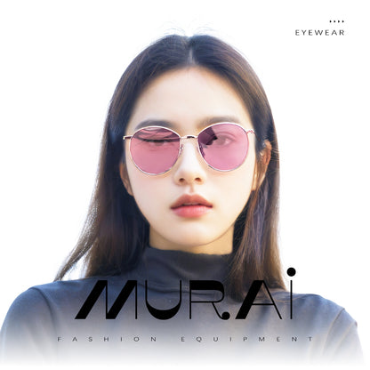 MURAI Merek Jepang Kacamata Hitam Unisex Wanita anti radiasi high quality material Wanita Aviation HD Polarized Anti Silau Cahaya Matahari Wanita Terbaru Kacamata Ringan Nyaman Seharian MR7609 - 1 Purple