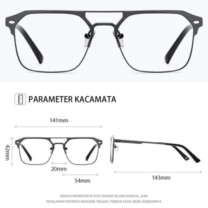 MURAI Merek Jepang Antiradiasi Blueray Free 2 Clip on Polarized Kotak Pria Frame Kacamata Bisa Minus 7041 - 2 Gun color