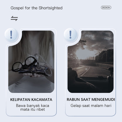 MURAI Merek Jepang Antiradiasi Blueray Free 2 Clip on Polarized Kotak Pria Frame Kacamata Bisa Minus 7041 - 1 Black