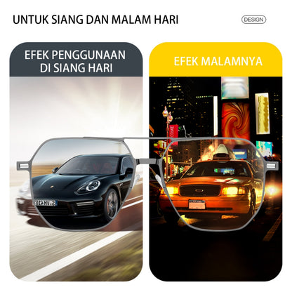 MURAI Merek Jepang Antiradiasi Blueray Free 2 Clip on Polarized Kotak Pria Frame Kacamata Bisa Minus 7701 - 3 Black - Silver