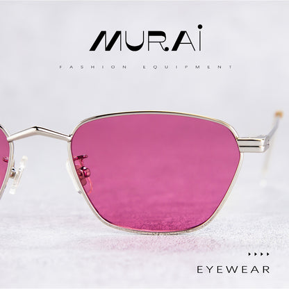 MURAI Japanese Brand Sunglasses Polarized Anti-Glare Fashion Women Unisex Unisex Women Anti-radiation High Quality Material Women Latest Glasses MR7608 - 1 Silver - Red Lenses