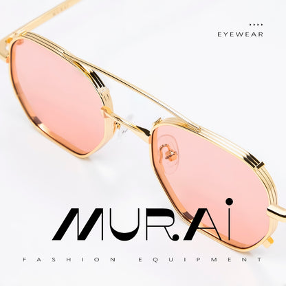 MURAI Merek Jepang Kacamata Hitam Sunglasses Wanita Terbaru Kacamata Ringan Nyaman Seharian Photochromic sunglasses Polarized Anti Silau Fashion Pria Wanita Unisex Metal frame Terbaru – Fashion Mewah 2287 - 3 Pink（ photochromic）