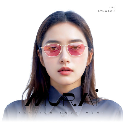 MURAI Japanese Brand Sunglasses Polarized Anti-Glare Fashion Women Unisex Unisex Women Anti-radiation High Quality Material Women Latest Glasses MR7608 - 1 Silver - Red Lenses