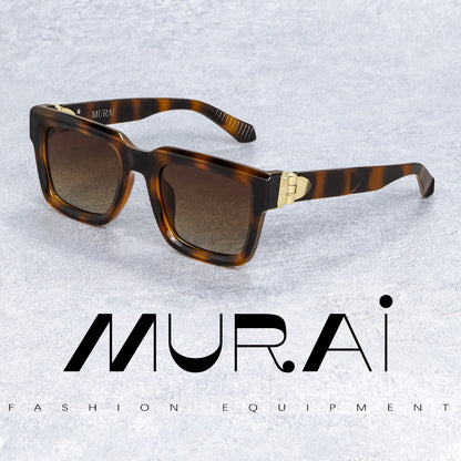 MURAI Merek Jepang Kacamata Hitam Rectangular Polarized SQUARE FRAME Sunglasses Unisex Retro Pilot Shades Driving Protection 3490 - 3