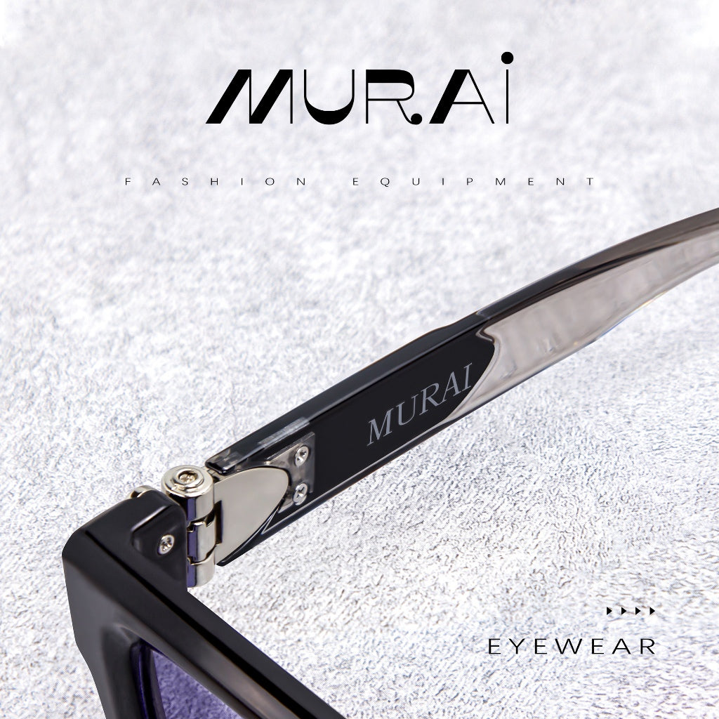 MURAI Merek Jepang Kacamata Hitam Rectangular Polarized SQUARE FRAME Sunglasses Unisex Retro Pilot Shades Driving Protection 3490 - 2