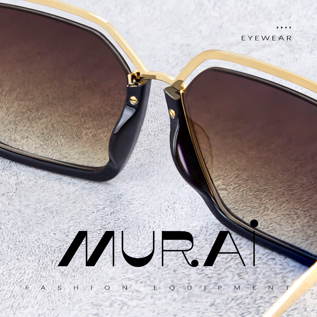 MURAI Merek Jepang Kacamata Hitam Wanita Terbaru Kacamata Wanita Aviation HD Polarized Anti Silau Cahaya Matahari MR7604 - 2 Black - Brown lenses