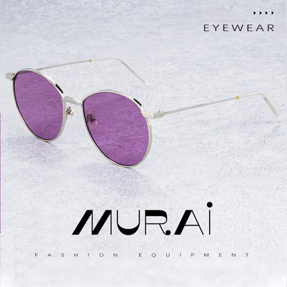 MURAI Merek Jepang Kacamata Hitam Unisex Wanita anti radiasi high quality material Wanita Aviation HD Polarized Anti Silau Cahaya Matahari Wanita Terbaru Kacamata Ringan Nyaman Seharian MR7609 - 1 Purple