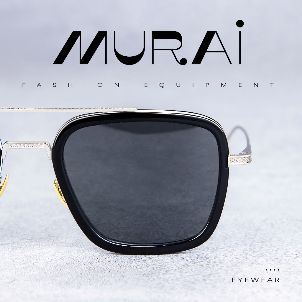 MURAI Merek Jepang Kacamata Hitam Polarized Anti Silau Fashion Pria Wanita UnisexUnisex Pria anti radiasi high quality material Square Fram Sunglasses Kacamata Hitam Pria Terbaru – Fashion Mewah 3501 - 1 Black
