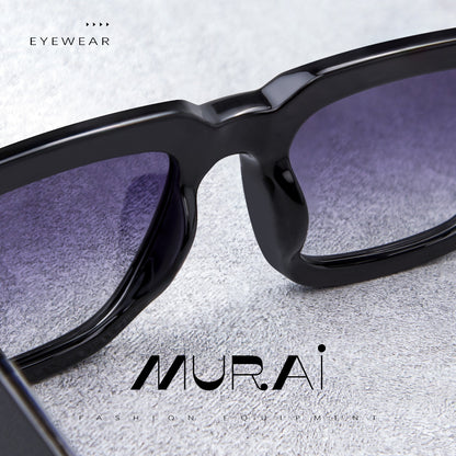 MURAI Merek Jepang Kacamata Hitam Rectangular Polarized SQUARE FRAME Sunglasses Unisex Retro Pilot Shades Driving Protection 3490 - 2