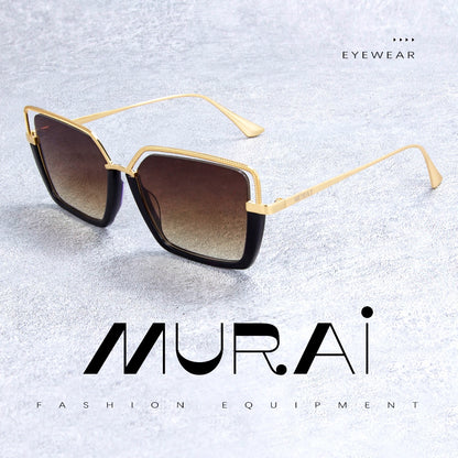 MURAI Merek Jepang Kacamata Hitam Wanita Terbaru Kacamata Wanita Aviation HD Polarized Anti Silau Cahaya Matahari MR7604 - 4 Transparent lenses