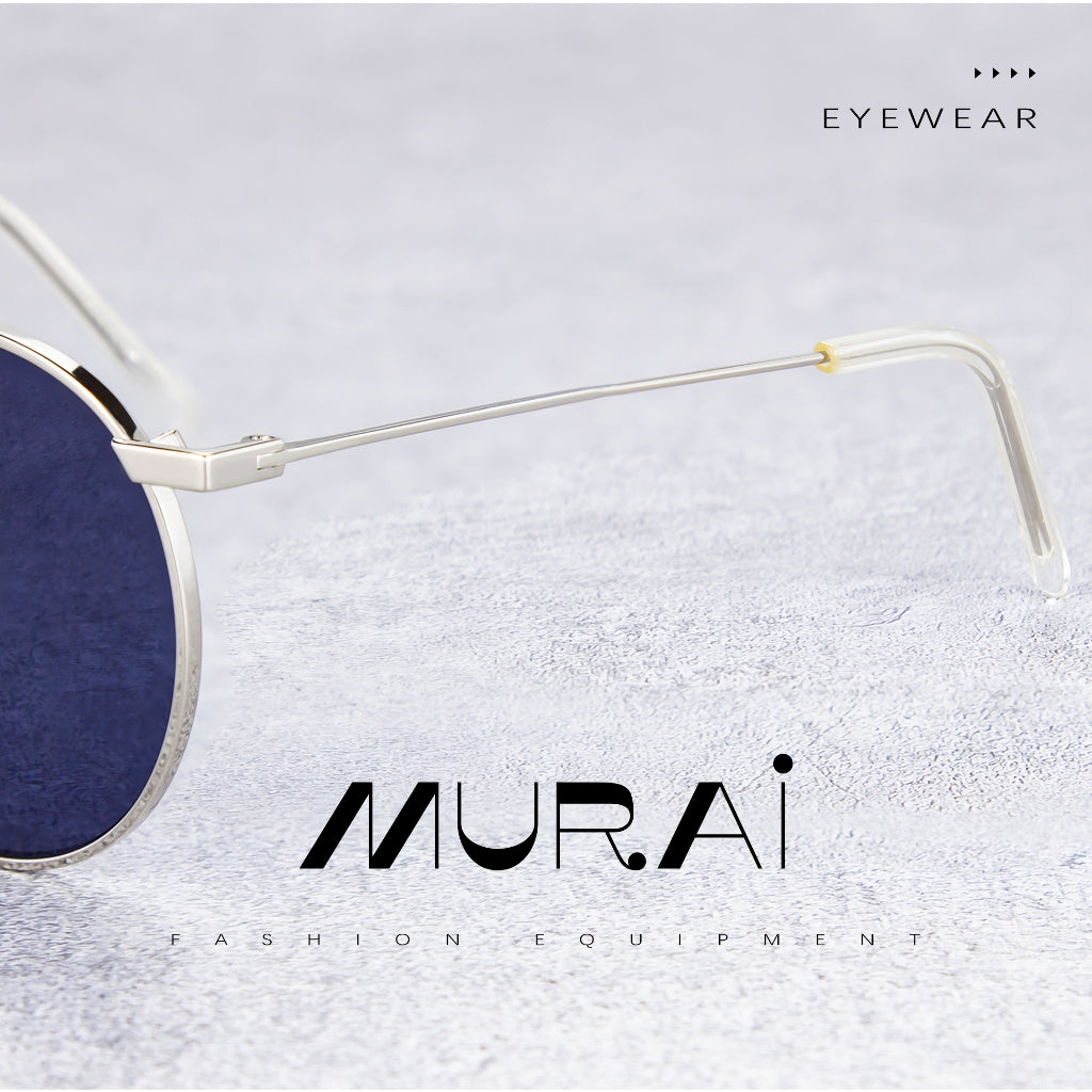 MURAI Merek Jepang Kacamata Hitam Unisex Wanita anti radiasi high quality material Wanita Aviation HD Polarized Anti Silau Cahaya Matahari Wanita Terbaru Kacamata Ringan Nyaman Seharian MR7609 - 3 Blue