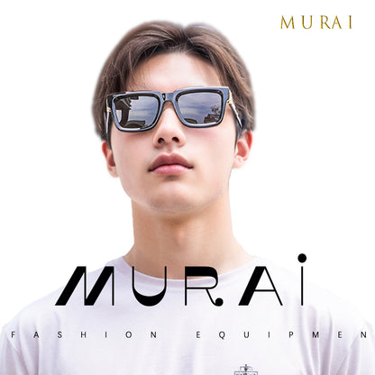MURAI Merek Jepang Kacamata Hitam Rectangular Polarized SQUARE FRAME Sunglasses Unisex Retro Pilot Shades Driving Protection 3490 - 1