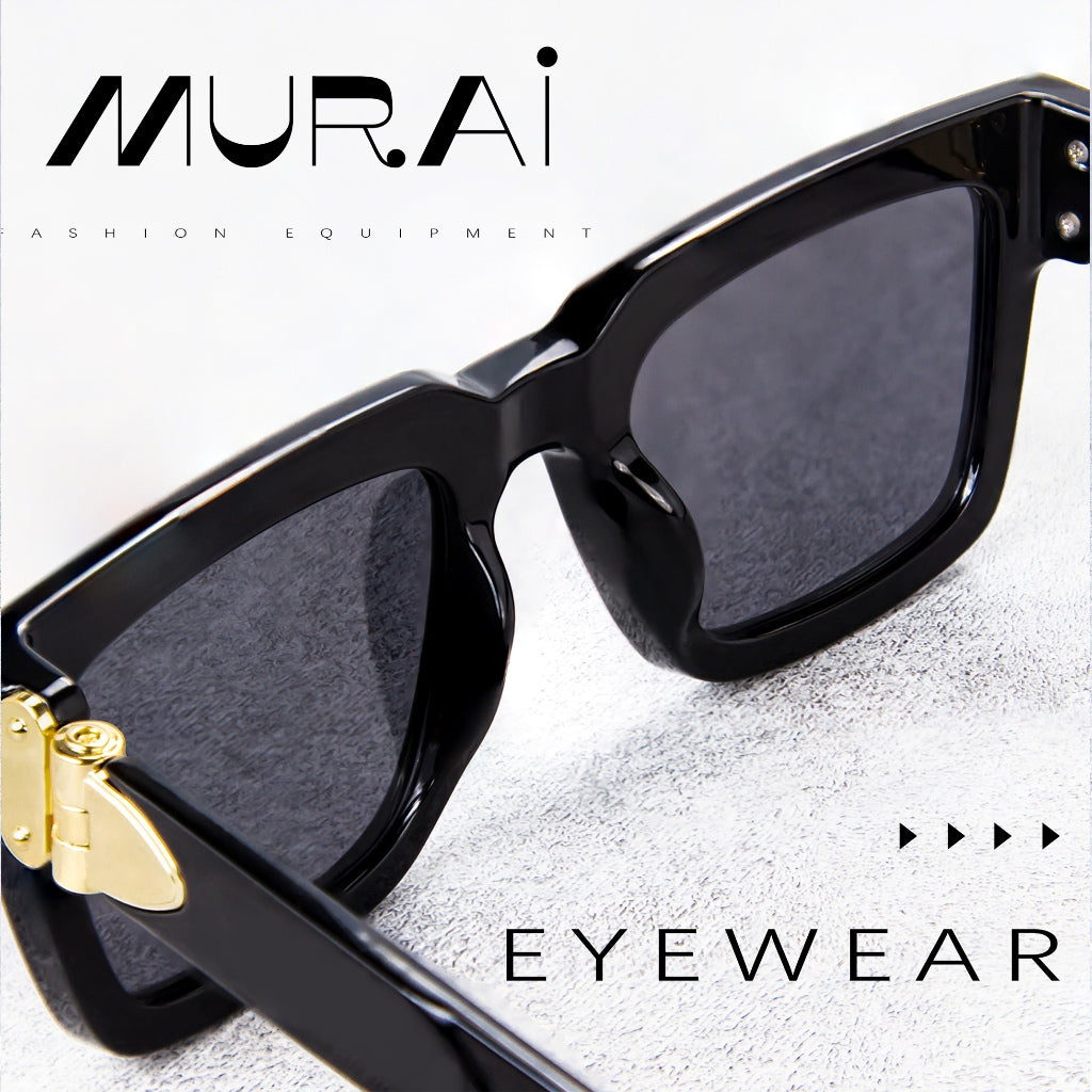 MURAI Merek Jepang Kacamata Hitam Rectangular Polarized SQUARE FRAME Sunglasses Unisex Retro Pilot Shades Driving Protection 3490 - 1