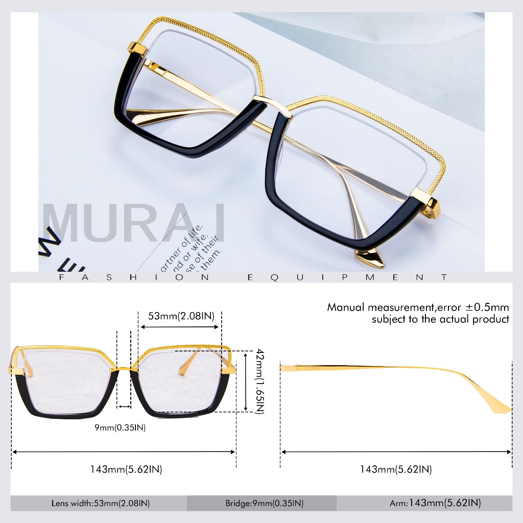 MURAI Merek Jepang Kacamata Hitam Wanita Terbaru Kacamata Wanita Aviation HD Polarized Anti Silau Cahaya Matahari MR7604 - 4 Transparent lenses