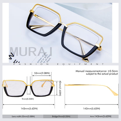 MURAI Merek Jepang Kacamata Hitam Wanita Terbaru Kacamata Wanita Aviation HD Polarized Anti Silau Cahaya Matahari MR7604 - 4 Transparent lenses