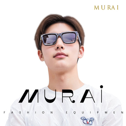 MURAI Merek Jepang Kacamata Hitam Rectangular Polarized SQUARE FRAME Sunglasses Unisex Retro Pilot Shades Driving Protection 3490 - 2