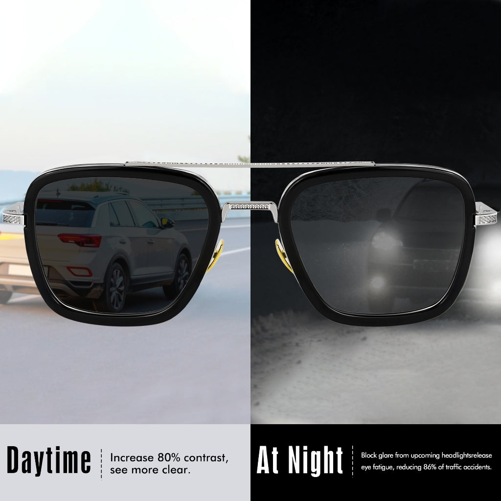 MURAI Merek Jepang Kacamata Hitam Photochromic sunglasses Polarized Anti Silau Fashion Pria Wanita UnisexUnisex Pria anti radiasi high quality material Square Fram Sunglasses Kacamata Hitam Pria Terbaru – Fashion Mewah 3501 - 4 gray(photochromic)