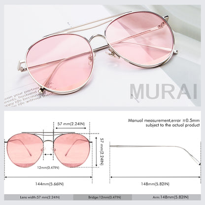 MURAI Merek Jepang Kacamata Hitam Anti Silau Sunglasses Pria Wanita Terbaru – Fashion Mewah Anti Silau Fashion Pria Wanita Unisex kacamata yang pakai di malam RM7606 - 2 Pink