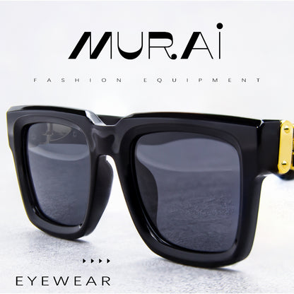 MURAI Merek Jepang Kacamata Hitam Rectangular Polarized SQUARE FRAME Sunglasses Unisex Retro Pilot Shades Driving Protection 3490 - 1