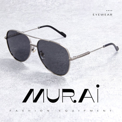 MURAI Merek Jepang Kacamata Hitam Pria Wanita Aviation HD Polarized Anti Silau Cahaya Matahari Aviators Kacamata Hitam Pria Wanita Terbaru – Fashion Mewah MR7602 - 3 Brown