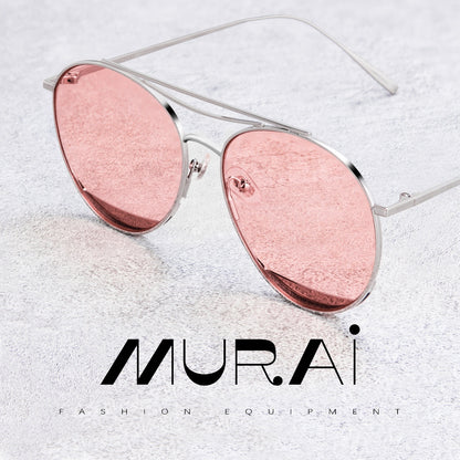 MURAI Merek Jepang Kacamata Hitam Anti Silau Sunglasses Pria Wanita Terbaru – Fashion Mewah Anti Silau Fashion Pria Wanita Unisex kacamata yang pakai di malam RM7606 - 2 Pink