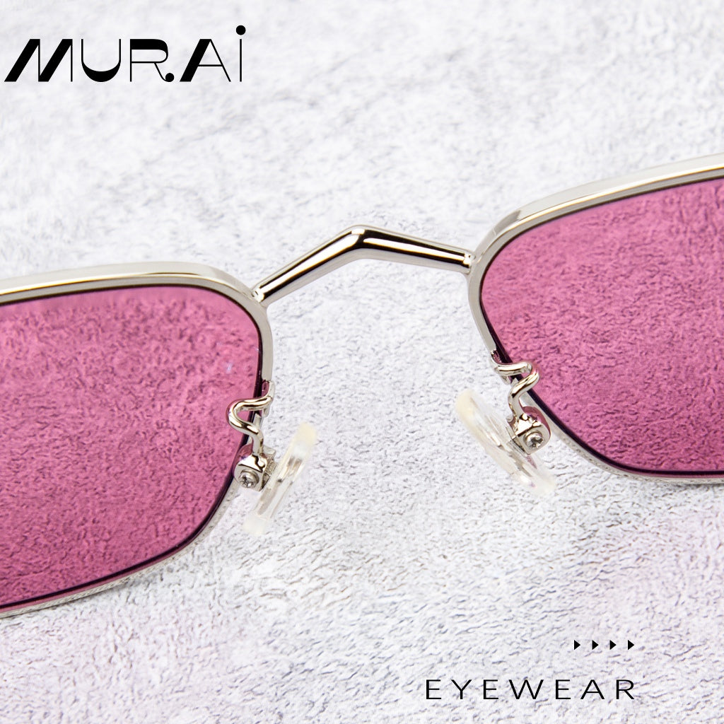 MURAI Japanese Brand Sunglasses Polarized Anti-Glare Fashion Women Unisex Unisex Women Anti-radiation High Quality Material Women Latest Glasses MR7608 - 1 Silver - Red Lenses