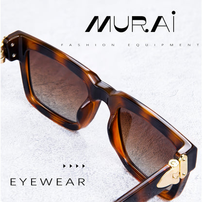 MURAI Merek Jepang Kacamata Hitam Rectangular Polarized SQUARE FRAME Sunglasses Unisex Retro Pilot Shades Driving Protection 3490 - 4