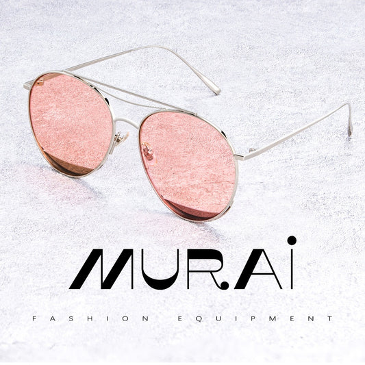 MURAI Merek Jepang Kacamata Hitam Anti Silau Sunglasses Pria Wanita Terbaru – Fashion Mewah Anti Silau Fashion Pria Wanita Unisex kacamata yang pakai di malam RM7606 - 2 Pink