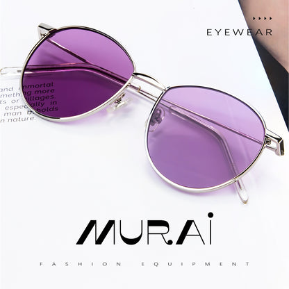 MURAI Merek Jepang Kacamata Hitam Unisex Wanita anti radiasi high quality material Wanita Aviation HD Polarized Anti Silau Cahaya Matahari Wanita Terbaru Kacamata Ringan Nyaman Seharian MR7609 - 1 Purple