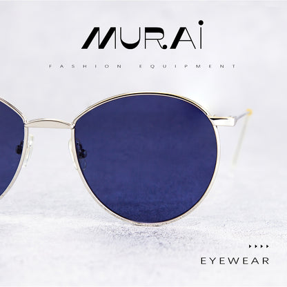 MURAI Merek Jepang Kacamata Hitam Unisex Wanita anti radiasi high quality material Wanita Aviation HD Polarized Anti Silau Cahaya Matahari Wanita Terbaru Kacamata Ringan Nyaman Seharian MR7609 - 3 Blue