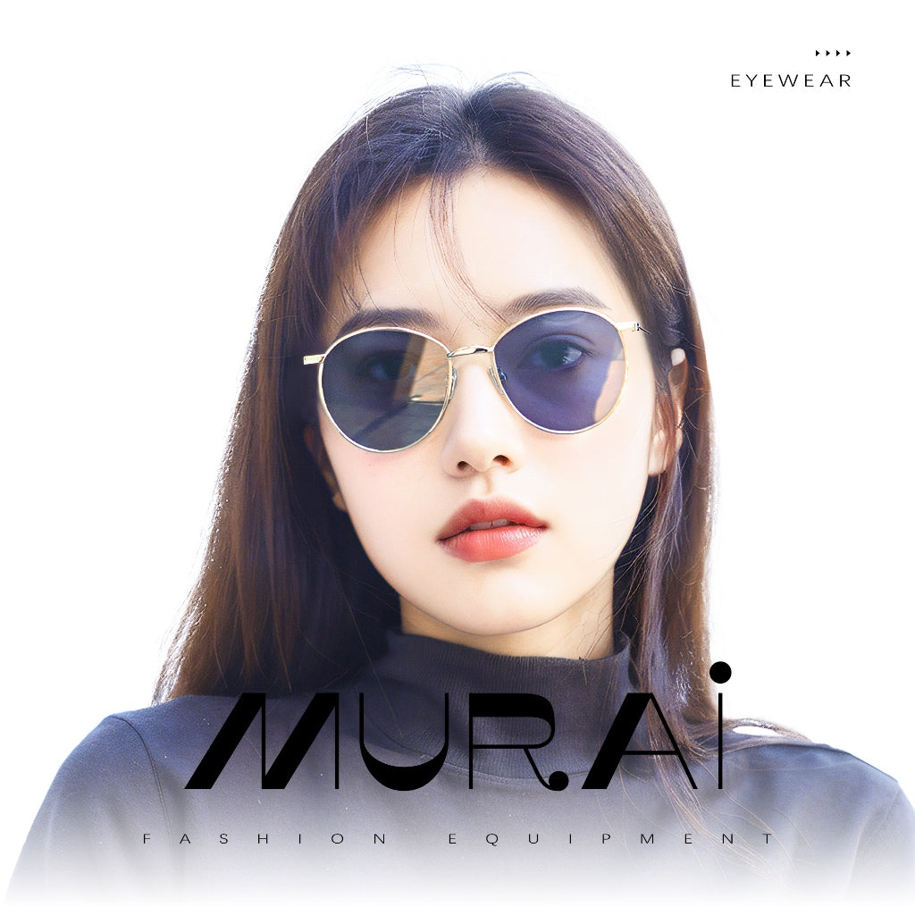 MURAI Merek Jepang Kacamata Hitam Unisex Wanita anti radiasi high quality material Wanita Aviation HD Polarized Anti Silau Cahaya Matahari Wanita Terbaru Kacamata Ringan Nyaman Seharian MR7609 - 3 Blue