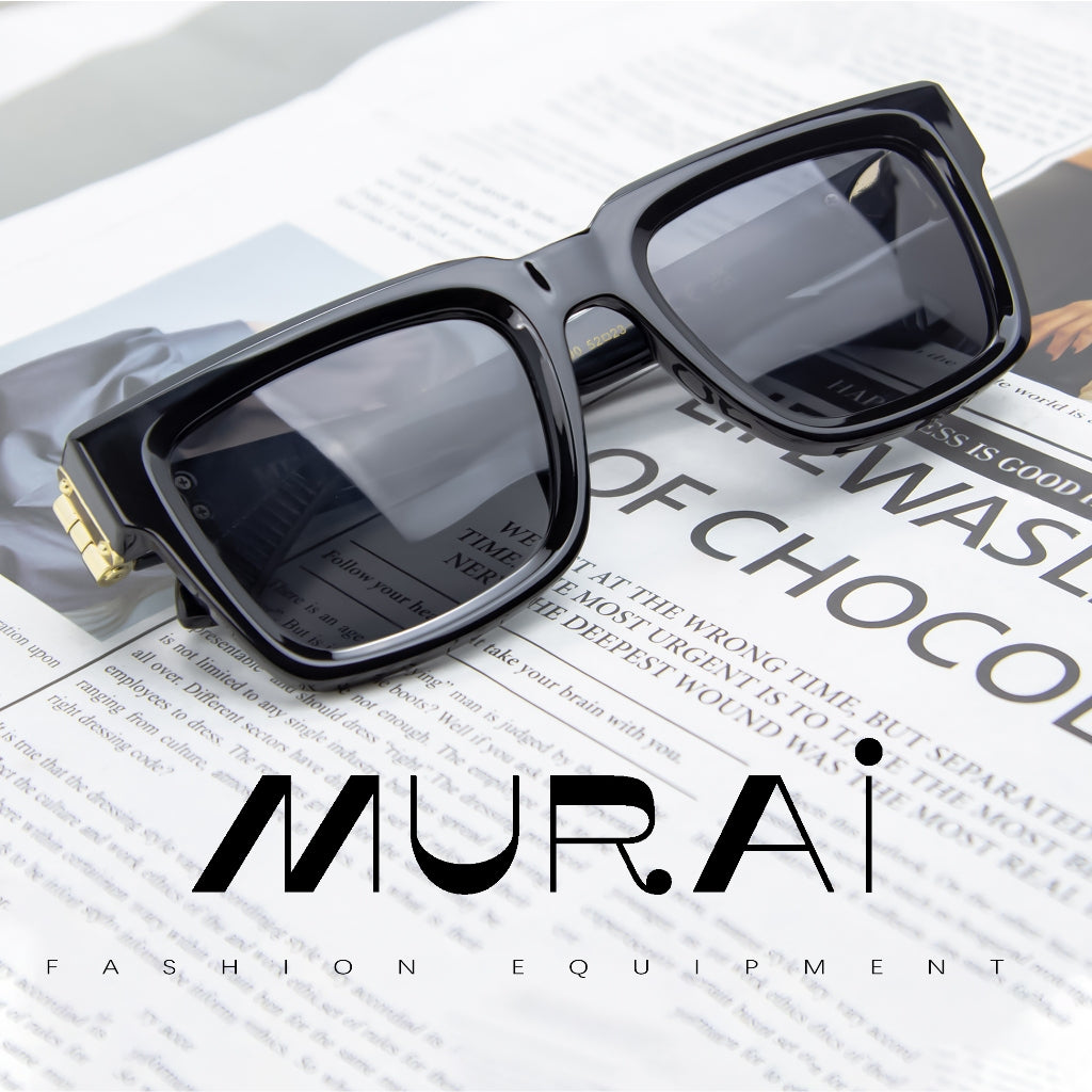 MURAI Merek Jepang Kacamata Hitam Rectangular Polarized SQUARE FRAME Sunglasses Unisex Retro Pilot Shades Driving Protection 3490 - 1