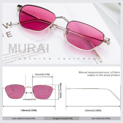 MURAI Japanese Brand Sunglasses Polarized Anti-Glare Fashion Women Unisex Unisex Women Anti-radiation High Quality Material Women Latest Glasses MR7608 - 1 Silver - Red Lenses