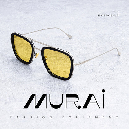 MURAI Merek Jepang Kacamata Hitam Photochromic sunglasses Polarized Anti Silau Fashion Pria Wanita UnisexUnisex Pria anti radiasi high quality material Square Fram Sunglasses Kacamata Hitam Pria Terbaru – Fashion Mewah 3501 - 5 Yellow photochromic