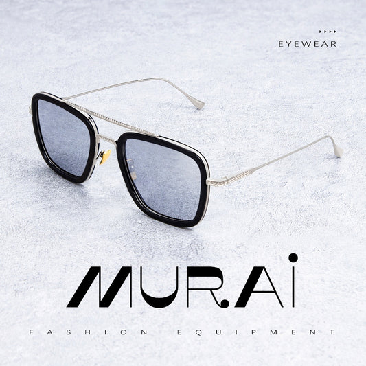 MURAI Merek Jepang Kacamata Hitam Polarized Anti Silau Fashion Pria Wanita UnisexUnisex Pria anti radiasi high quality material Square Fram Sunglasses Kacamata Hitam Pria Terbaru – Fashion Mewah 3501 - 3 Silver